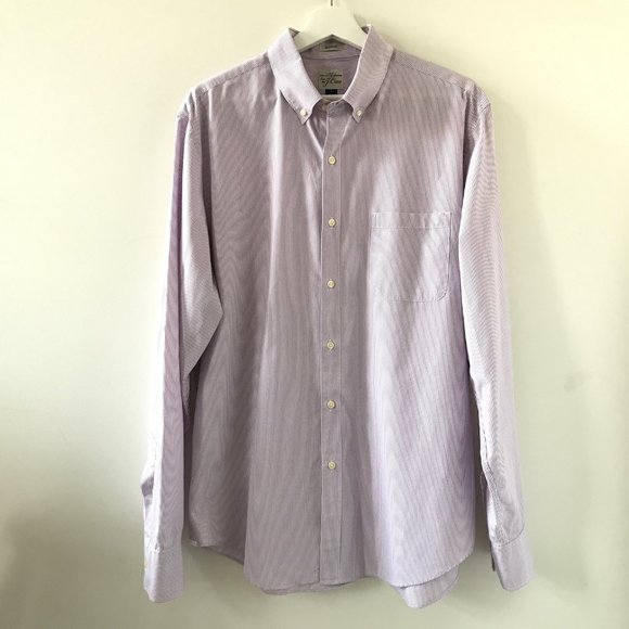 J Crew White and mauve pinstripe shirt. - Picture 1 of 9